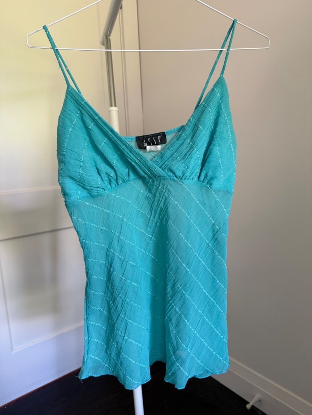 y2k shimmer-striped babydoll fairycore sleeveless blouse